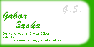 gabor saska business card